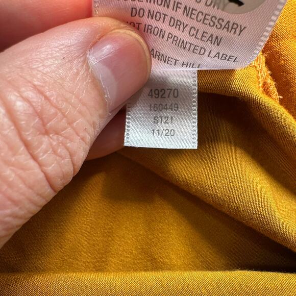 Garnet Hill Button Detail Knit Wrap Skirt Yellow Small - Picture 6 of 9